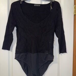 Fashion to Figure Black Ribbed Bodysuit